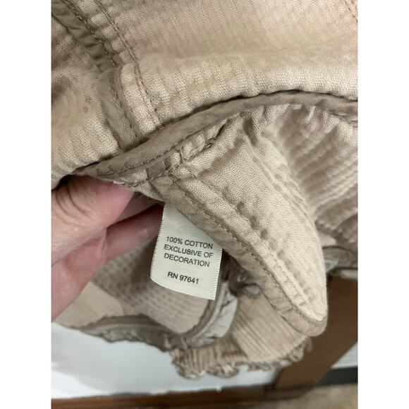 J. Jill Tan Corduroy Button Up Jacket Size Large Ruffles Ribbed Pockets - Picture 8 of 11